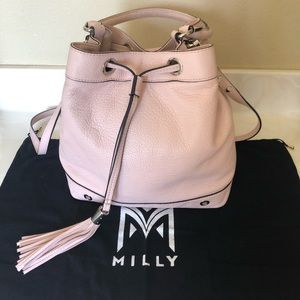 Milly- Astor Pebbled Leather Bucket Bag